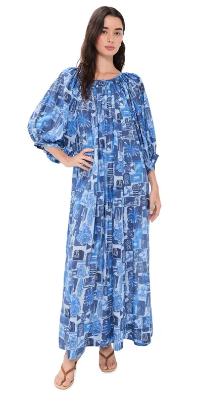 Coniglio Palm Beach Shirred Maxi Dress Seaside Florida Coast