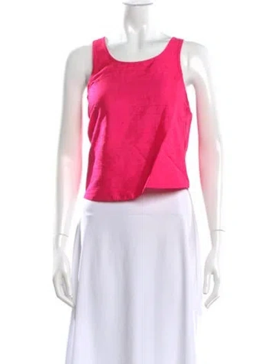 Pre-owned Coniglio Palm Beach Silk Crew Neck Top W/ Tags In Pink