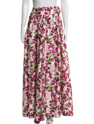 Pre-owned Coniglio Palm Beach Silk Long Skirt In Multicolor