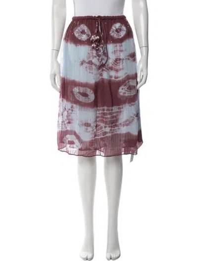 Pre-owned Coniglio Palm Beach Silk Midi Length Skirt In Multicolor