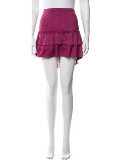 Pre-owned Coniglio Palm Beach Silk Mini Skirt In Purple