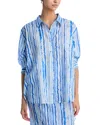 Coniglio Palm Beach Stripe Button Front Shirt In Blue