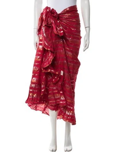 Pre-owned Coniglio Palm Beach Striped Glitter Accents Cover-up In Red