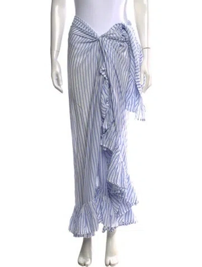Pre-owned Coniglio Palm Beach Striped Long Skirt W/ Tags In Blue/white