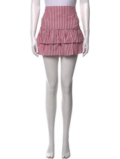 Pre-owned Coniglio Palm Beach Striped Mini Skirt In Pink