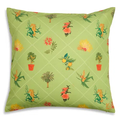 Coniglio Palm Beach Throw Pillow In Pistachio / Palm Beach Orange, 20 X 20