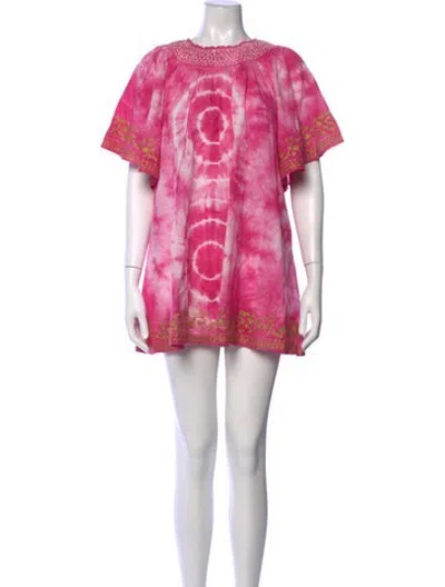 Pre-owned Coniglio Palm Beach Tie-dye Print Mini Dress In Pink