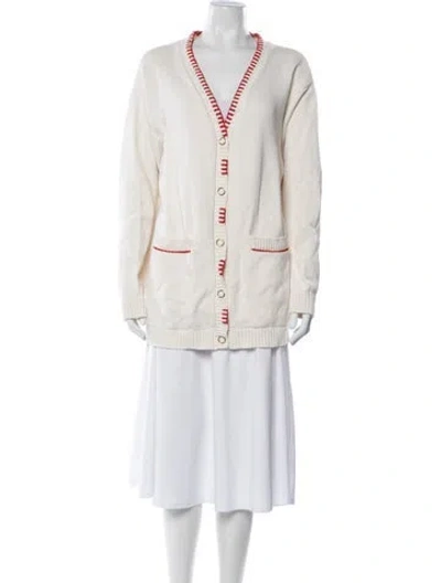 Pre-owned Coniglio Palm Beach V-neck Sweater In Neutrals