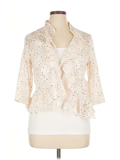 Pre-owned Connected Apparel 3/4 Sleeve Blouse In White