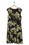 Connected Apparel Cap Sleeve Fit And Flare Dress