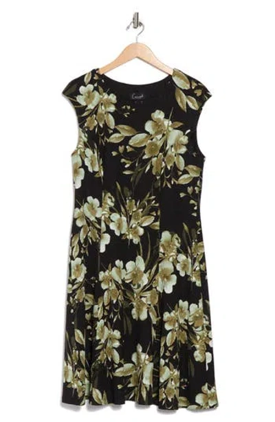 Connected Apparel Cap Sleeve Fit And Flare Dress