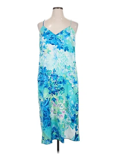 Connected Apparel Casual Dress In Blue