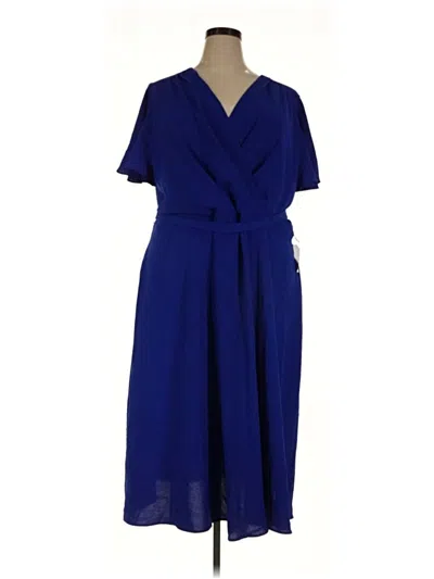 Connected Apparel Casual Dress In Blue
