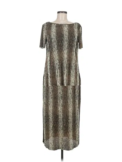 Pre-owned Connected Apparel Casual Dress In Brown