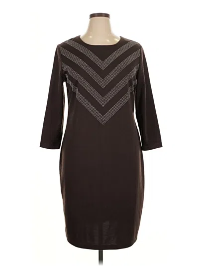 Pre-owned Connected Apparel Casual Dress In Brown