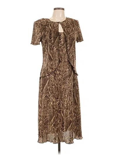 Pre-owned Connected Apparel Casual Dress In Brown