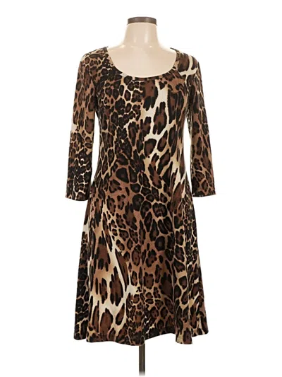 Pre-owned Connected Apparel Casual Dress In Brown