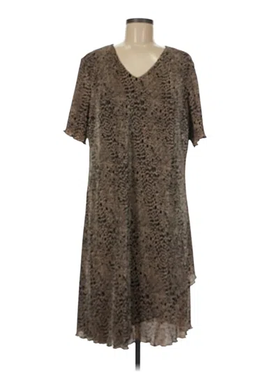 Pre-owned Connected Apparel Casual Dress In Brown