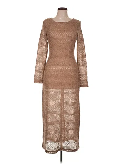 Connected Apparel Casual Dress In Brown