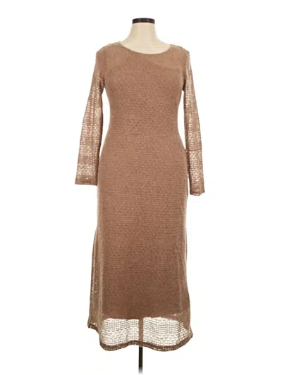 Pre-owned Connected Apparel Casual Dress In Brown