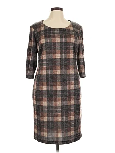 Pre-owned Connected Apparel Casual Dress In Brown