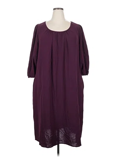 Connected Apparel Casual Dress In Burgundy