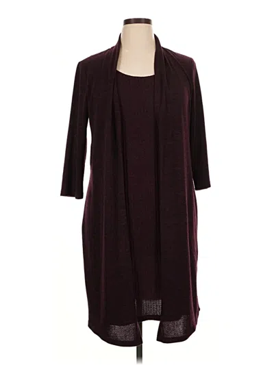 Pre-owned Connected Apparel Casual Dress In Burgundy