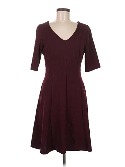 Pre-owned Connected Apparel Casual Dress In Burgundy