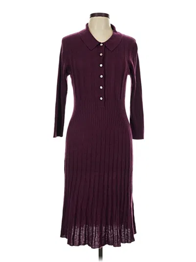 Pre-owned Connected Apparel Casual Dress In Burgundy