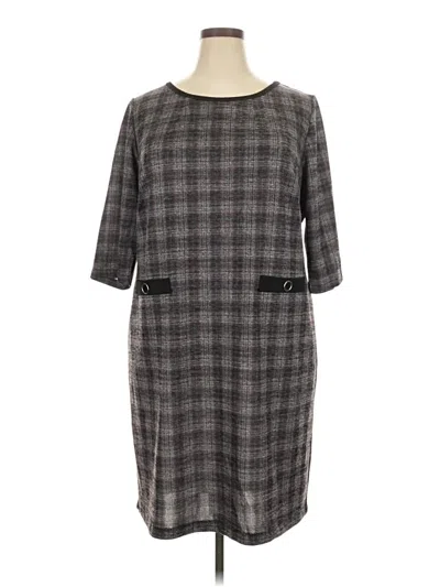 Connected Apparel Casual Dress In Gray