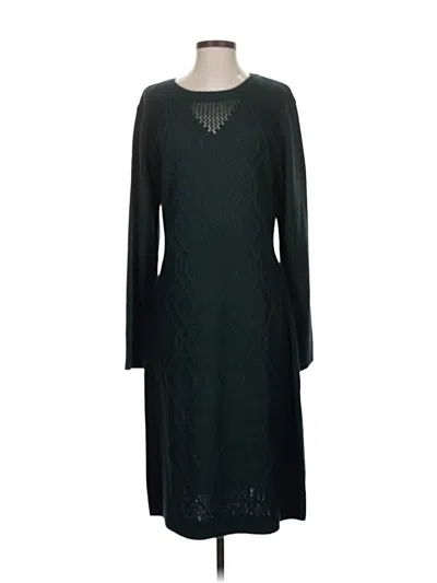 Connected Apparel Casual Dress In Green