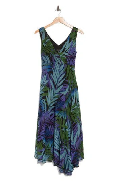 Connected Apparel Chiffon Asymmetric Hem Dress