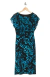 Connected Apparel Chiffon Overlay Midi Dress