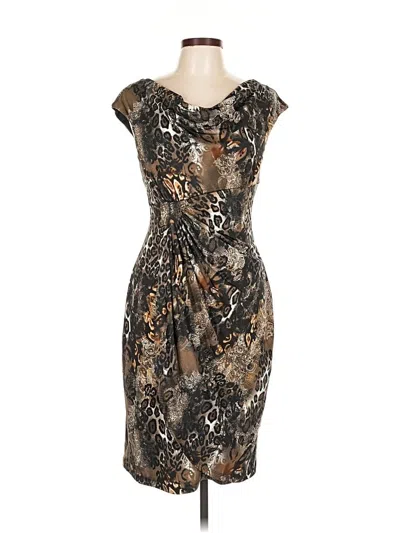 Pre-owned Connected Apparel Cocktail Dress In Brown