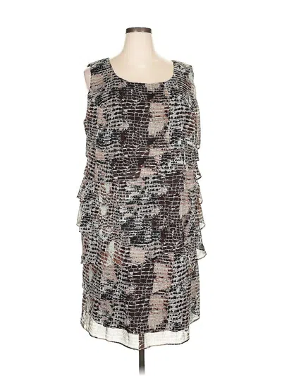 Pre-owned Connected Apparel Cocktail Dress In Brown
