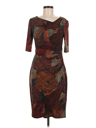 Pre-owned Connected Apparel Cocktail Dress In Brown