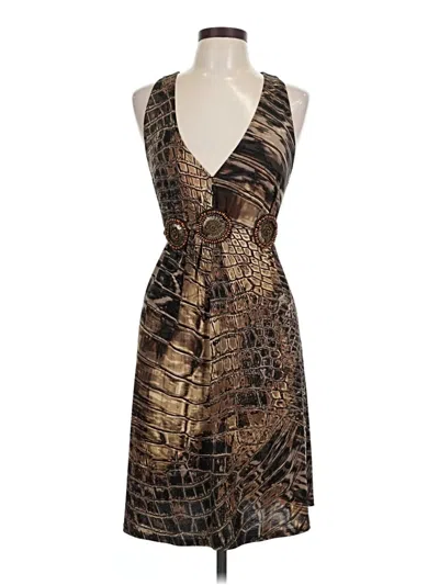 Pre-owned Connected Apparel Cocktail Dress In Brown