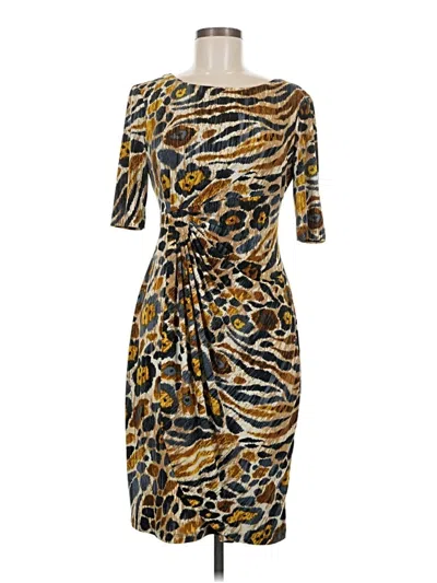 Pre-owned Connected Apparel Cocktail Dress In Brown