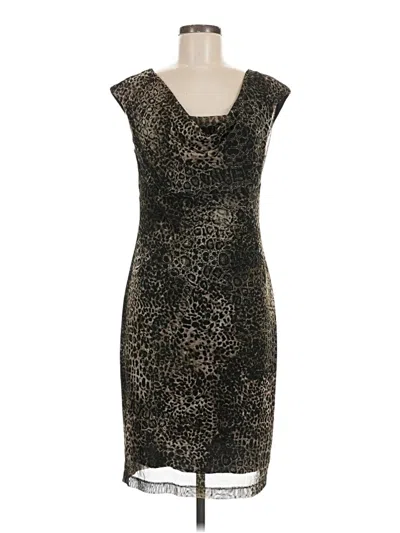 Pre-owned Connected Apparel Cocktail Dress In Brown