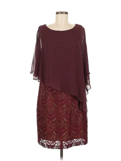 Pre-owned Connected Apparel Cocktail Dress In Burgundy