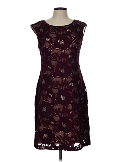 Pre-owned Connected Apparel Cocktail Dress In Burgundy