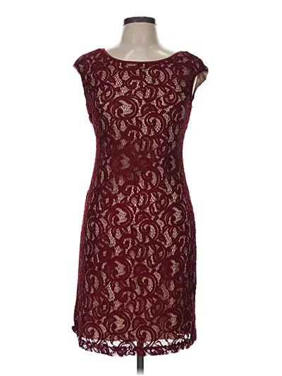 Pre-owned Connected Apparel Cocktail Dress In Burgundy