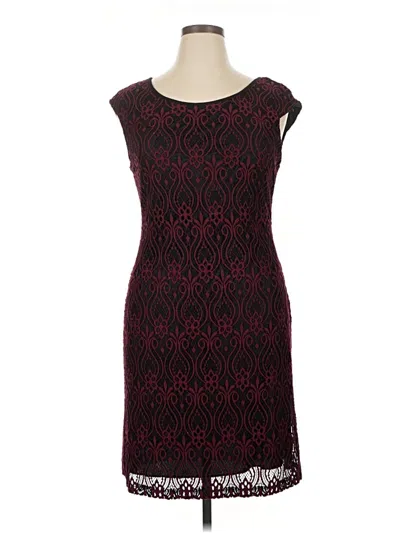 Pre-owned Connected Apparel Cocktail Dress In Burgundy