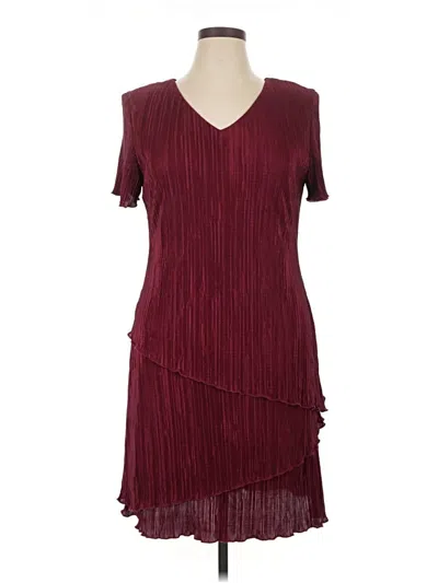 Pre-owned Connected Apparel Cocktail Dress In Burgundy