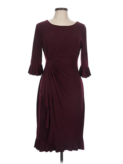 Pre-owned Connected Apparel Cocktail Dress In Burgundy