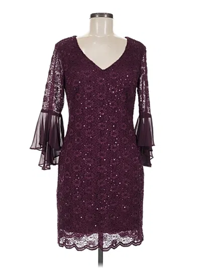 Pre-owned Connected Apparel Cocktail Dress In Burgundy