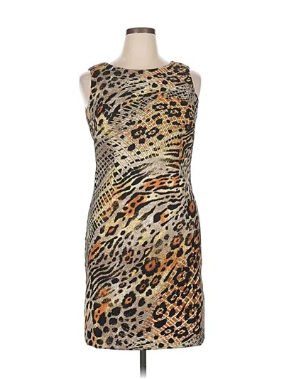 Pre-owned Connected Apparel Cocktail Dress In Gold