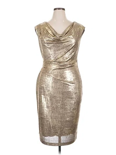 Pre-owned Connected Apparel Cocktail Dress In Gold
