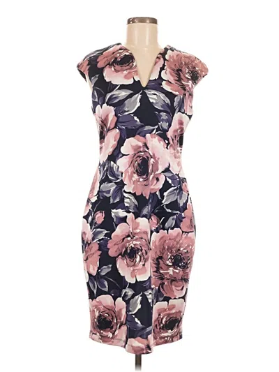 Pre-owned Connected Apparel Cocktail Dress In Purple