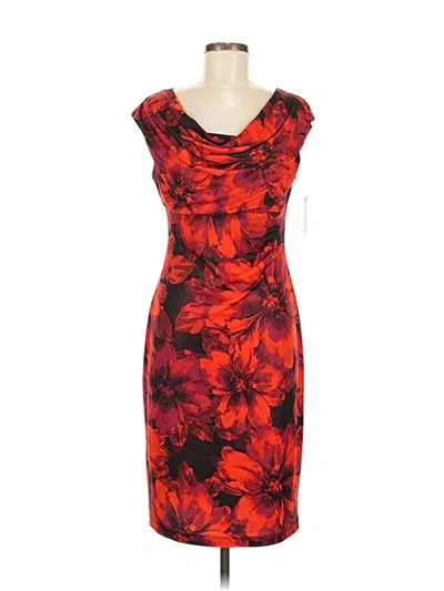 Connected Apparel Cocktail Dress In Red